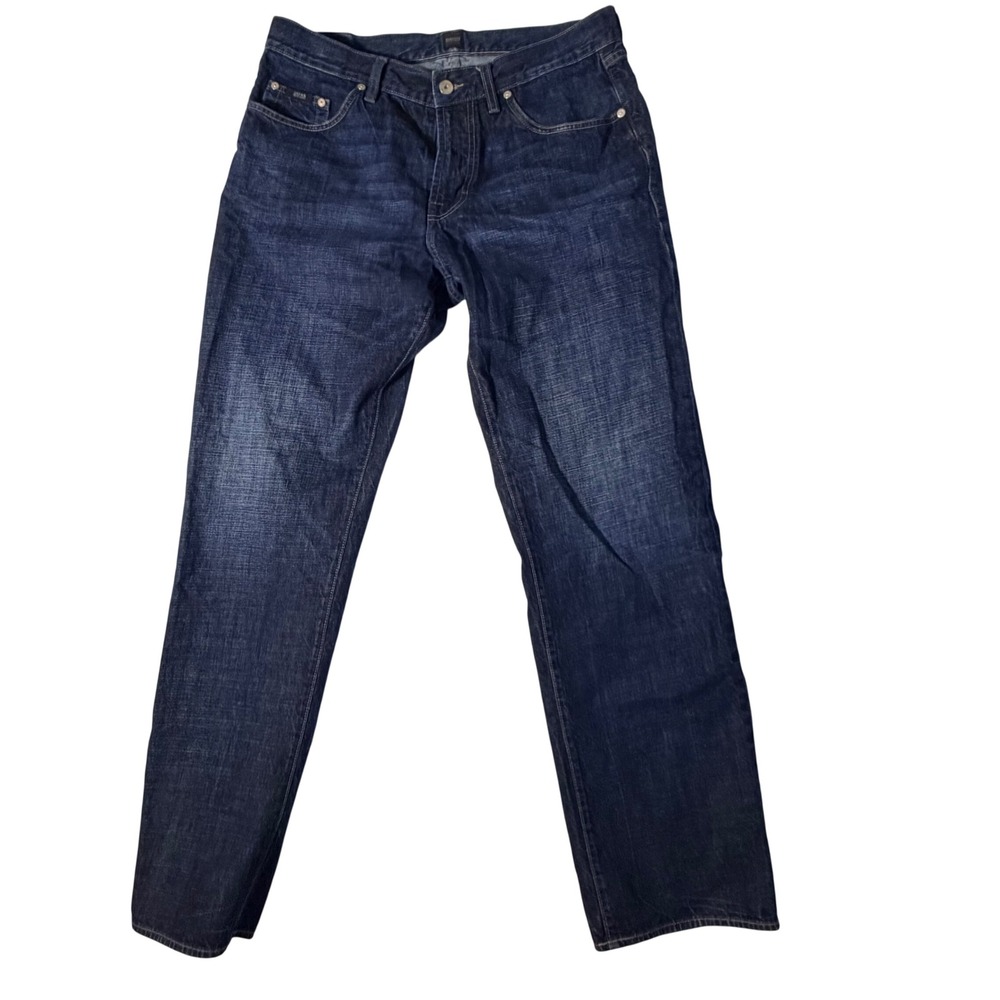 BOSS Hugo Boss Mens Dark Wash‎ Straight Leg Denim Jeans Size 36x32